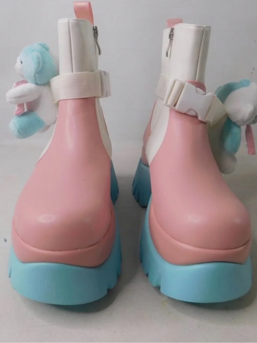 koi Pink Cream Platform Ankle Boots with BluePink size Women’s 8 Teddy Bears